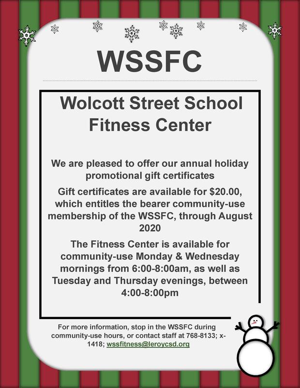 WSS Fitness Center Gift Certificate Information