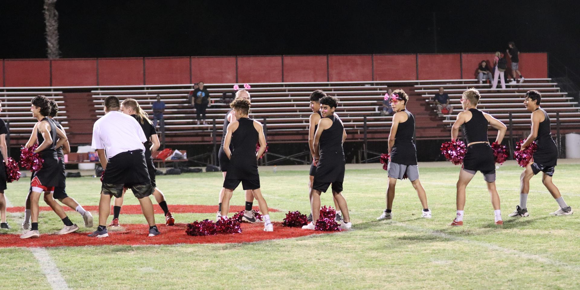 cheerleaders performing at halftime
