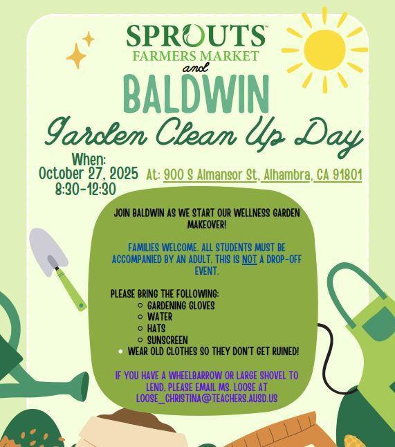 Baldwin Garden Clean Up Day - 10/27 8:30 - 12:30
