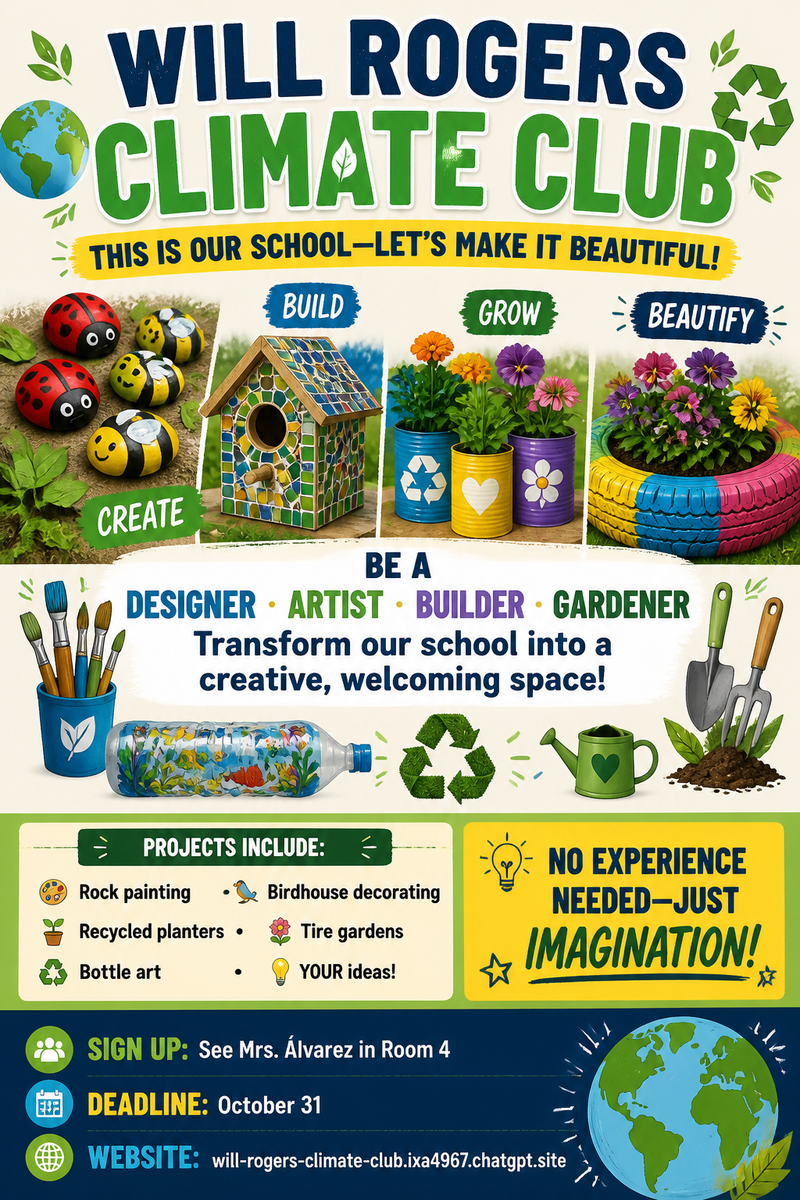 Climate Club Flyer in English