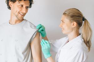 person getting flu shot