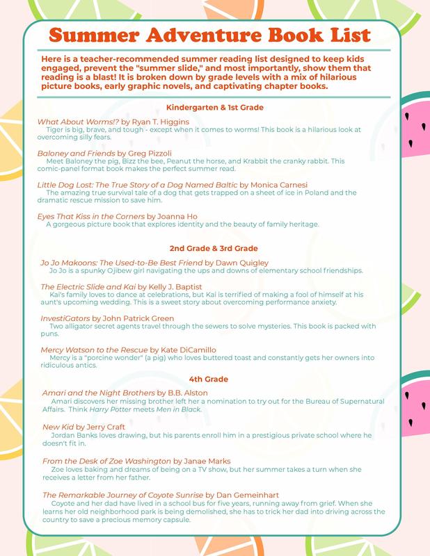 Summer Book List