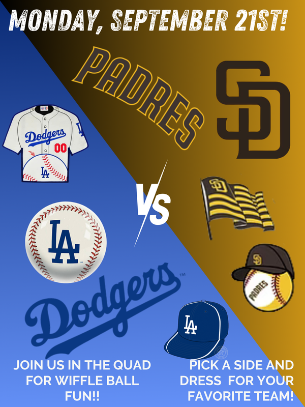 ASB Spirit Day 9/21 - Padres or Dodgers