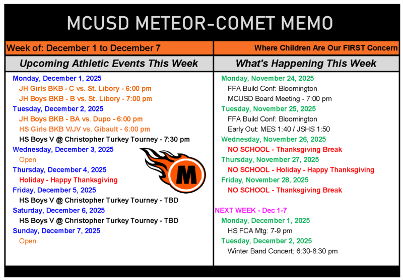 Weekly Memo - Nov 24-30 Featured Photo