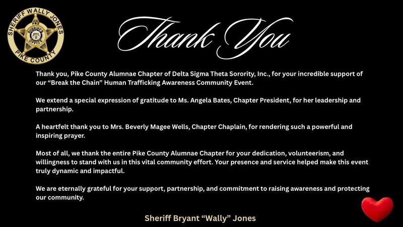 Sheriff Bryant "Wally" Jones and Delta Sigma Theta Sorority, Inc. Pike County Alumnae Chapter