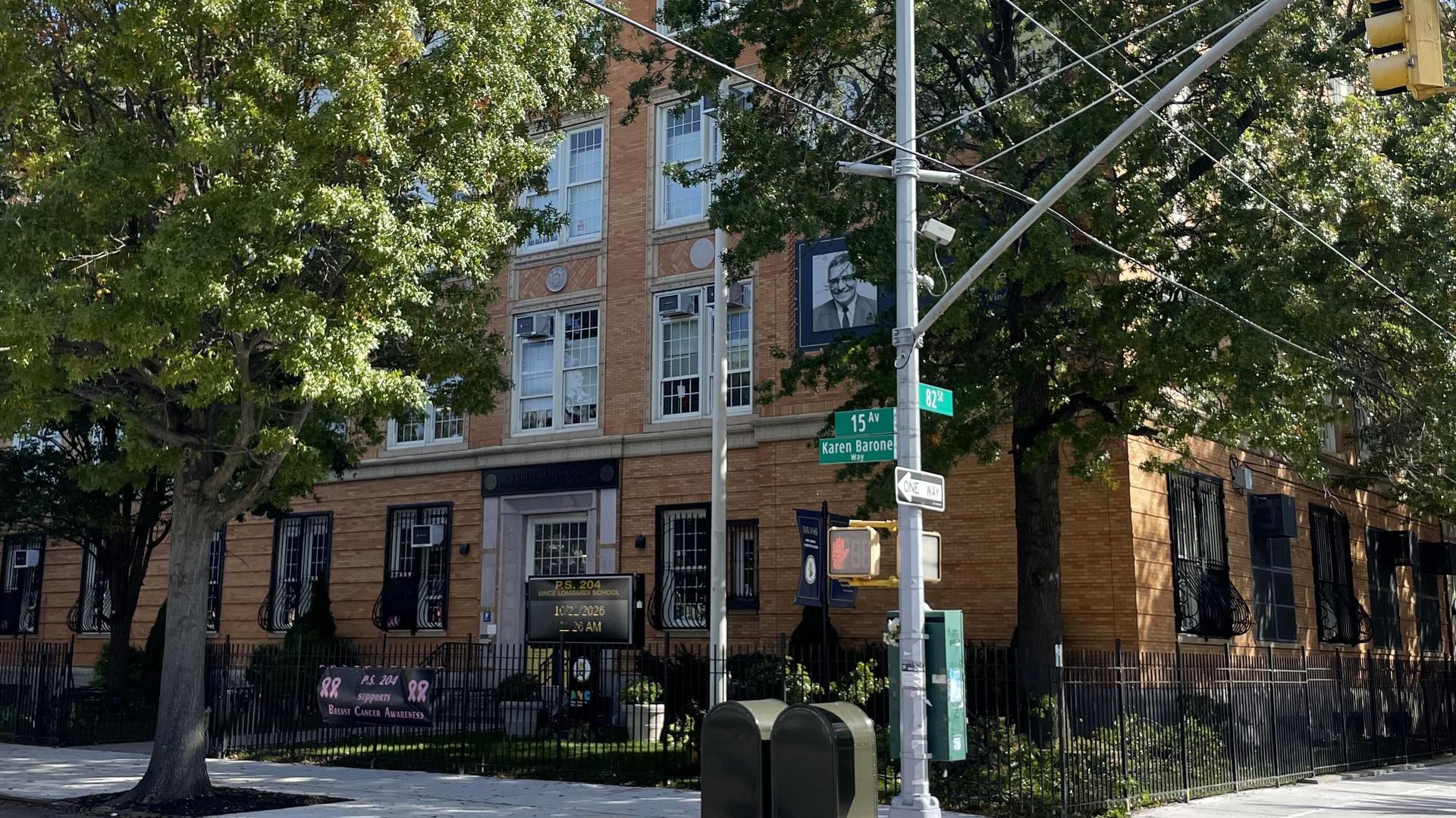 PS 204 school building on the corner of 15th Ave and 82nd Street.