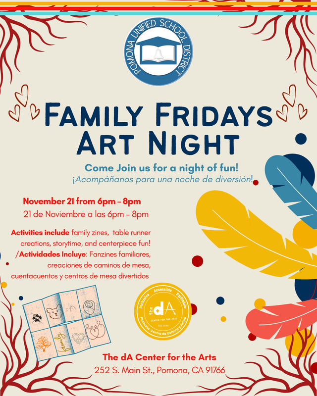 Family Fridays Art Night 11.21.25 at 6:00PM - 8:00 at the dA Center for the Arts