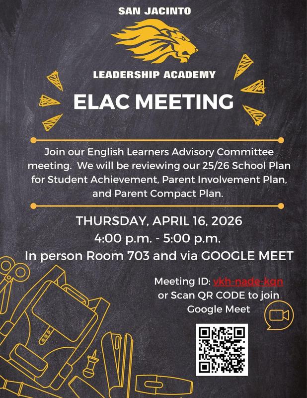 ELAC Meeting APril 16