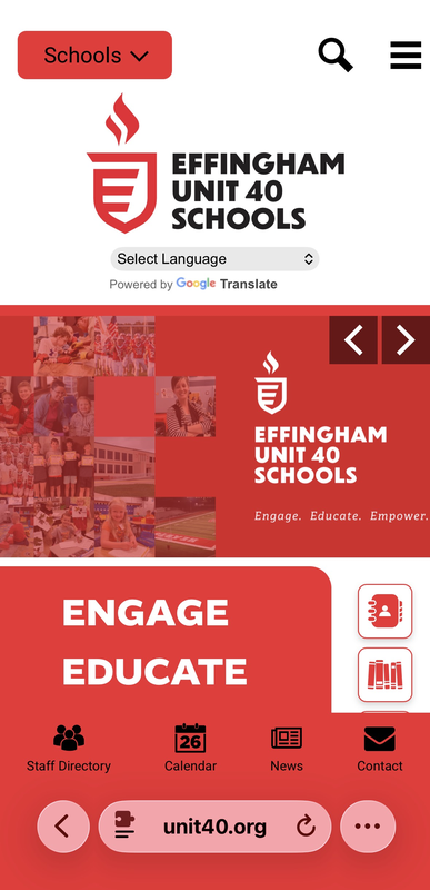 Cell phone on the website page