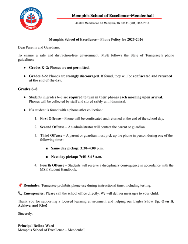 Cell Phone Policy 2025-2026