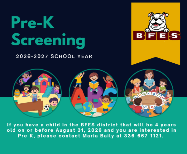 Pre-K Screening dates for the 2026-2027 School year