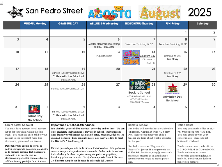 August Calendar