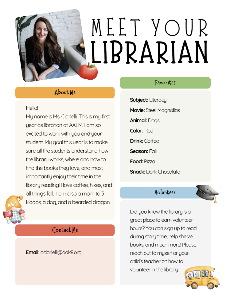Meet Your Librarian - Ms. Ciarlelli