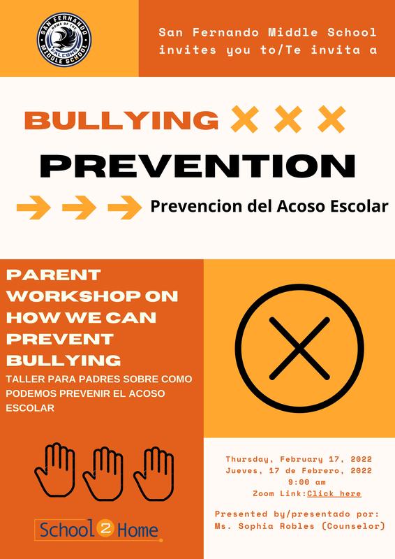 Parent Workshop on Bullying Prevention Featured Photo