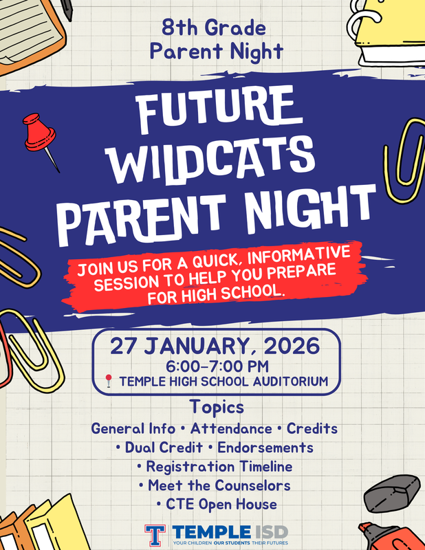 8th grade parent night graphic