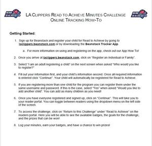 Read to Achieve Letter Explaining to Register for Minute Tracking in English