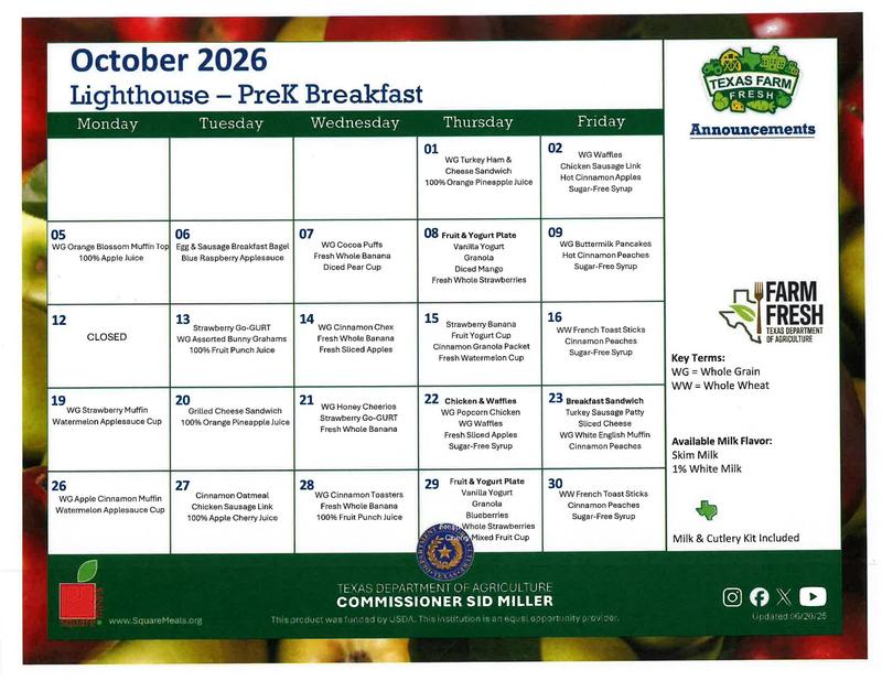 October Menu