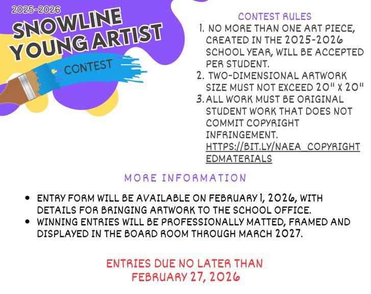 Snowline Young Artist Contest Entry Form