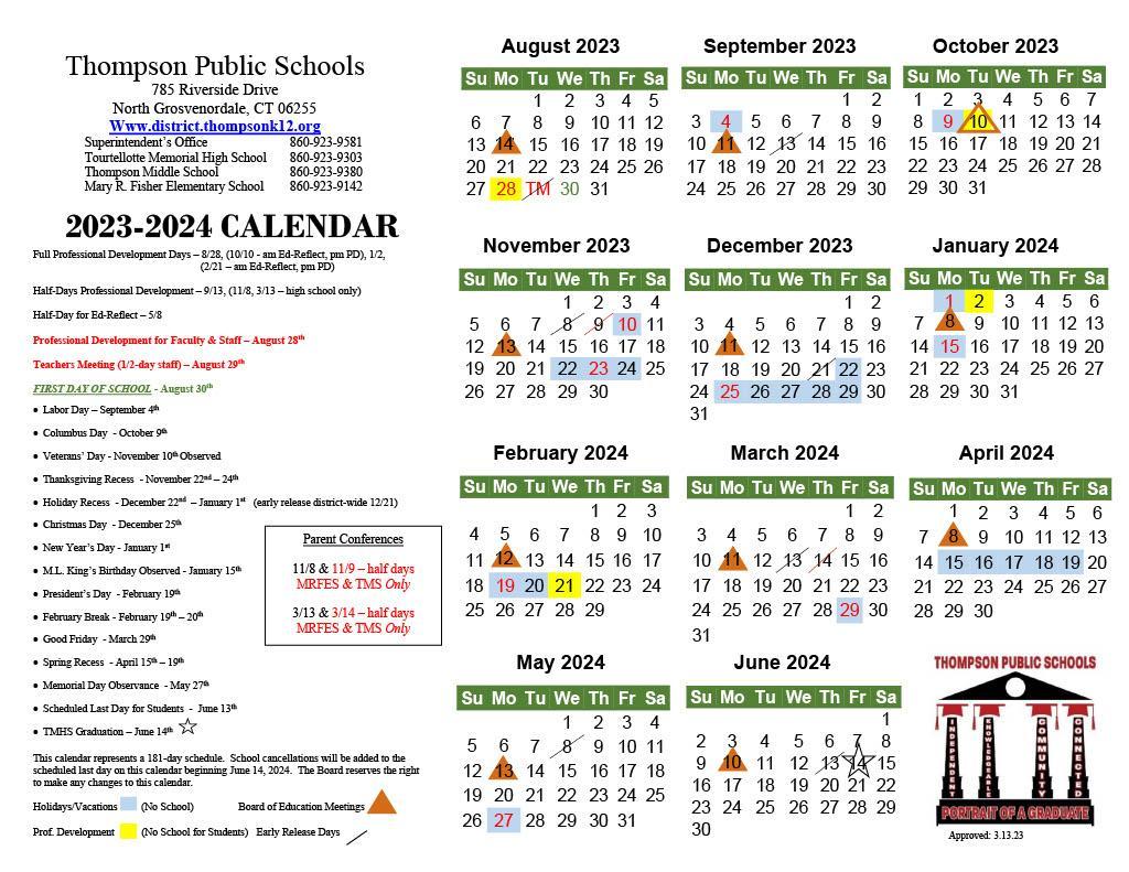 Calendar Parents Thompson Public Schools Calendar Parents Thompson Public Schools