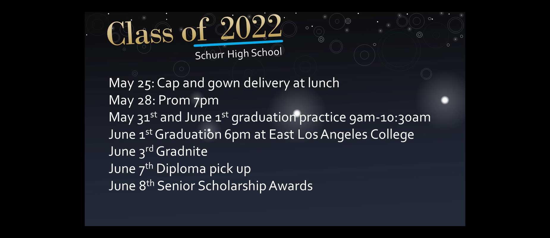 End of year activities and dates