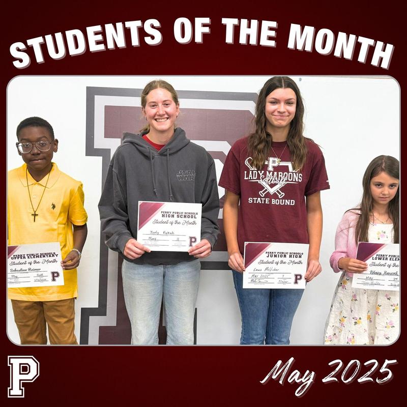May 2025 students of month
