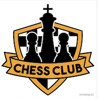 chess club. orange and black
