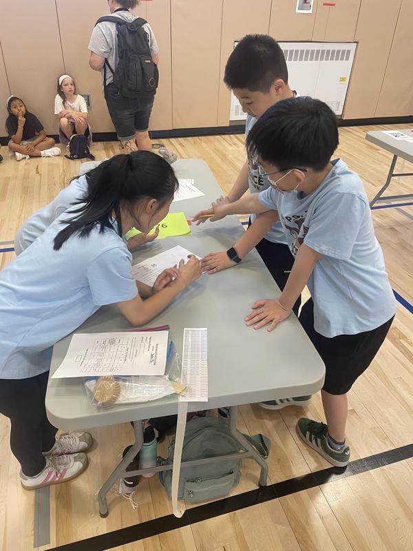 group doing a science project