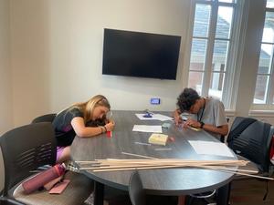 Ellie and Jude designing bridge