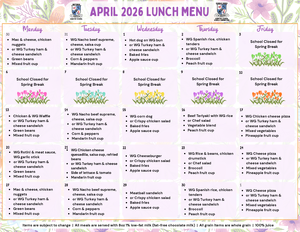 April Lunch Menu