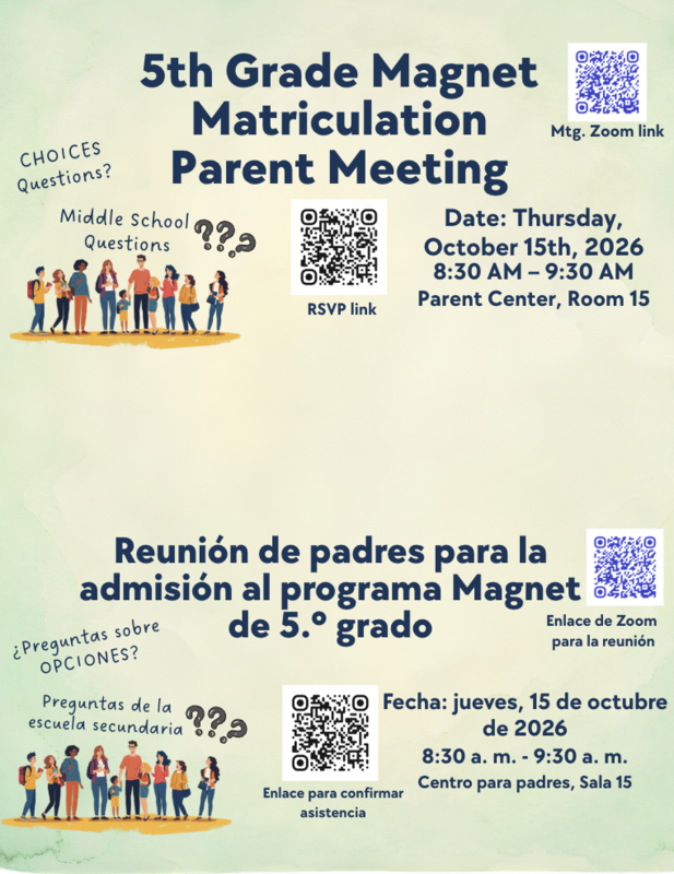 5th Grade Magnet Matriculation Meeting