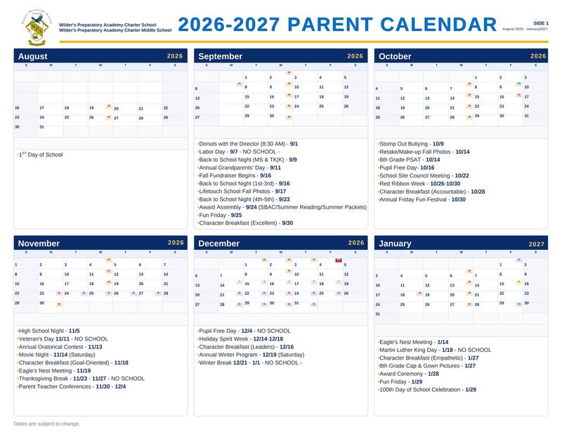 2026-2027 SCHOOL CALENDAR Featured Photo