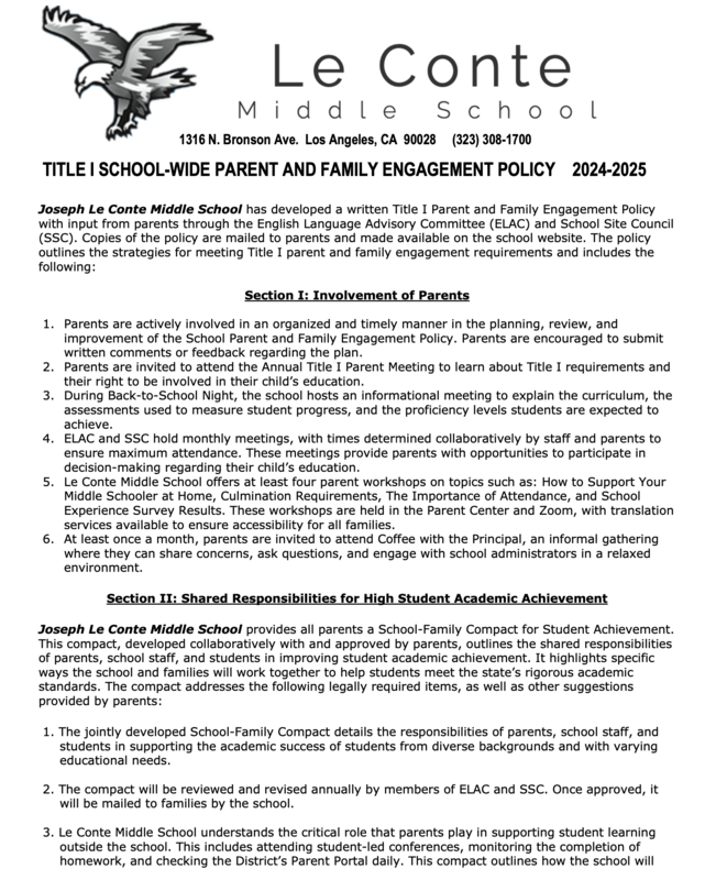 Title 1 School-Wide Engagement Policy Featured Photo