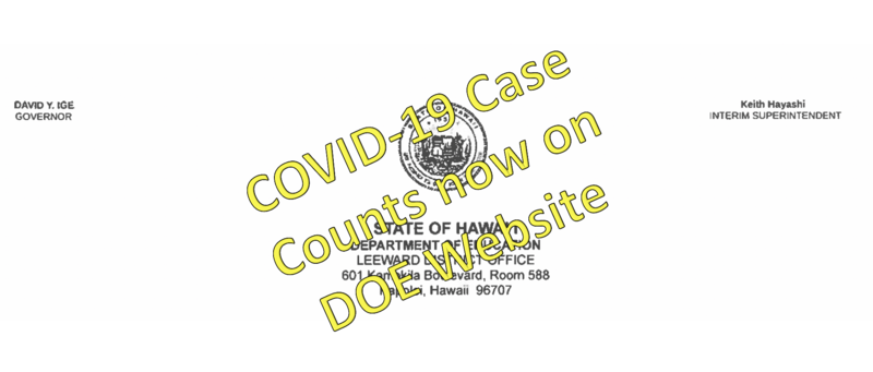 COVID-19 Case Counts on DOE website