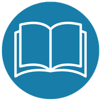  a blue icon of an open book