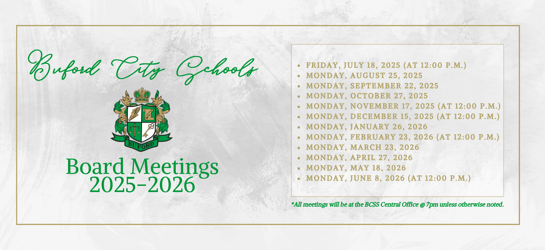 Board Meeting Dates
