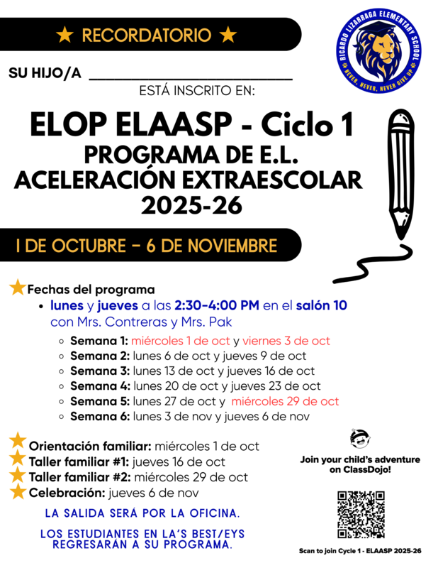 ELOP Flyer (spanish)