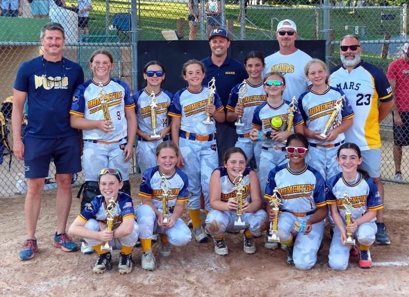 a group of youth softball players with their coaches