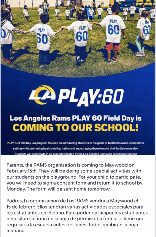 The Rams are coming to our school! | Maywood Elementary STEM School ...