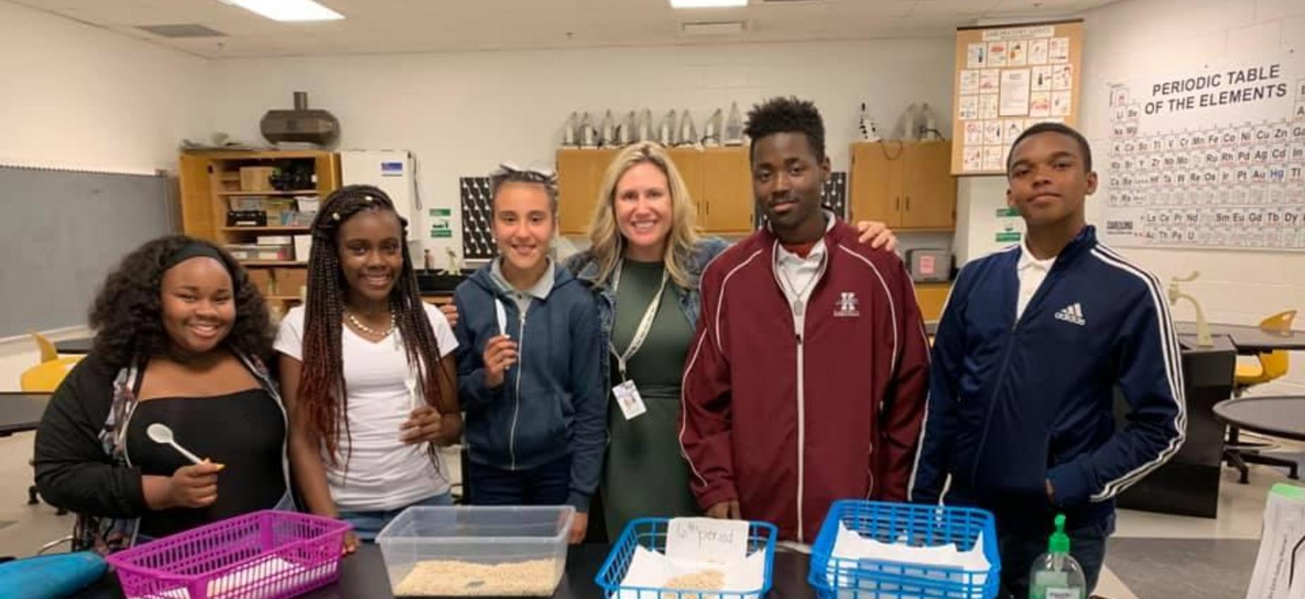 students with teacher