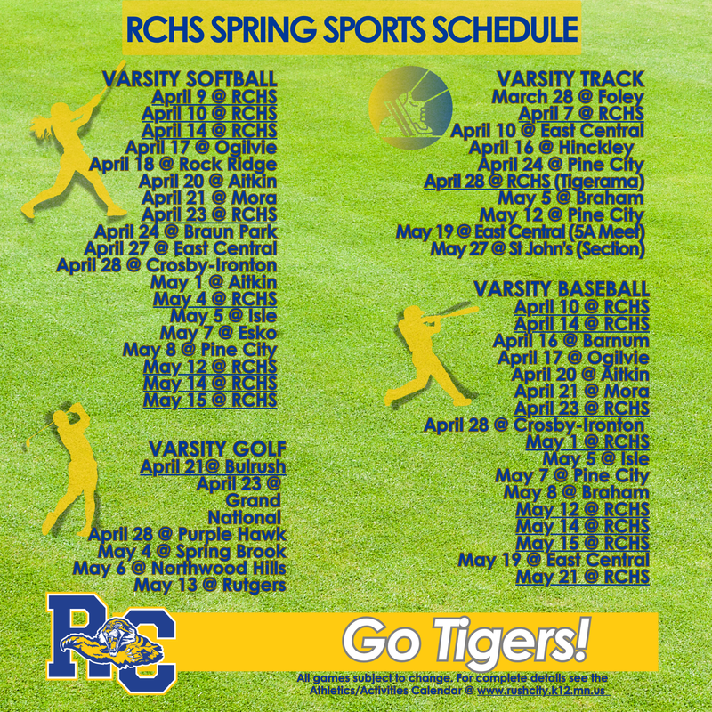 spring sports calendar