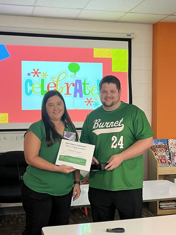 Garrett Lange - Bertram Elementary Gem of Appreciation Featured Photo
