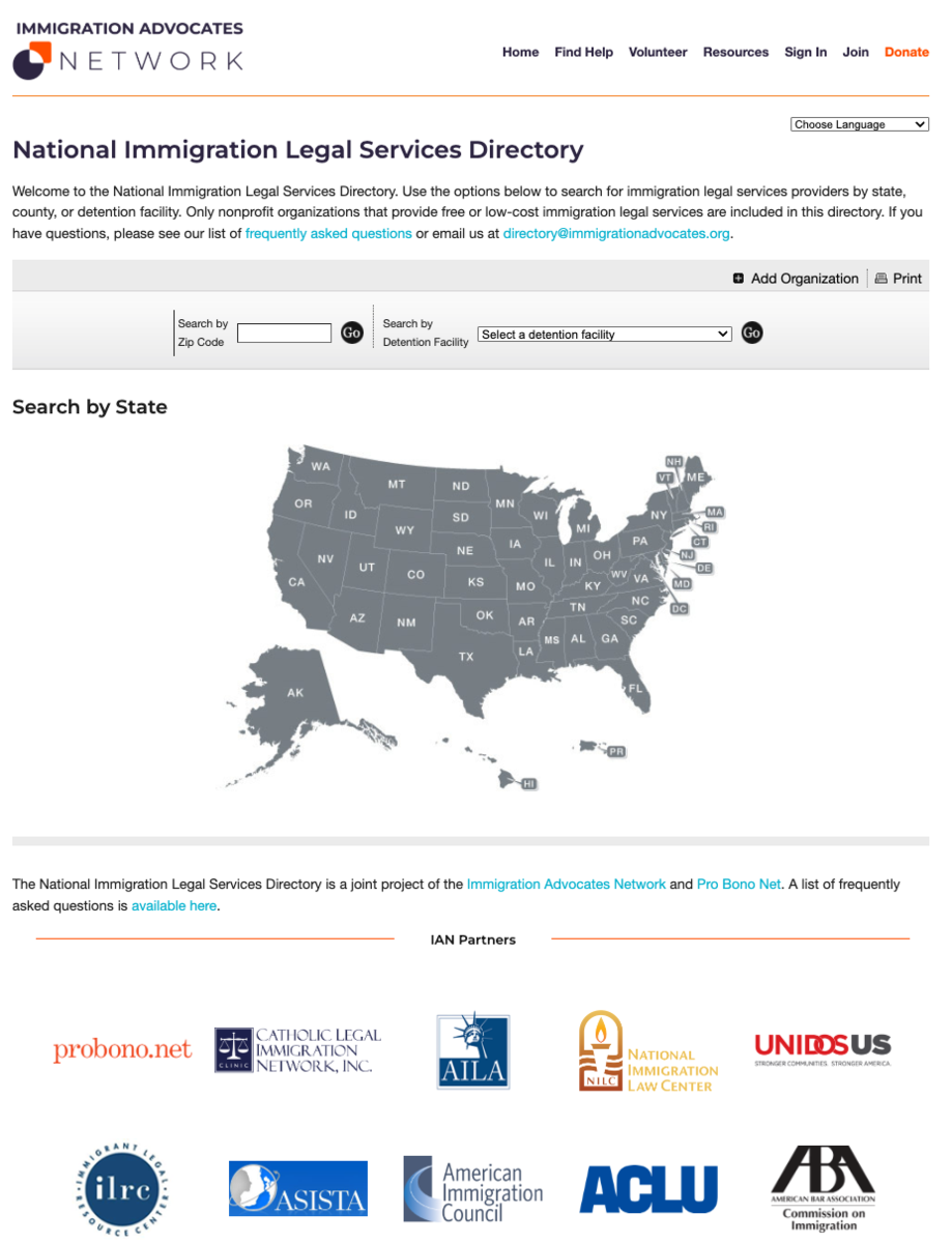 Immigration Advocates Directory