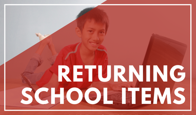 Returning items to school: schedule Featured Photo