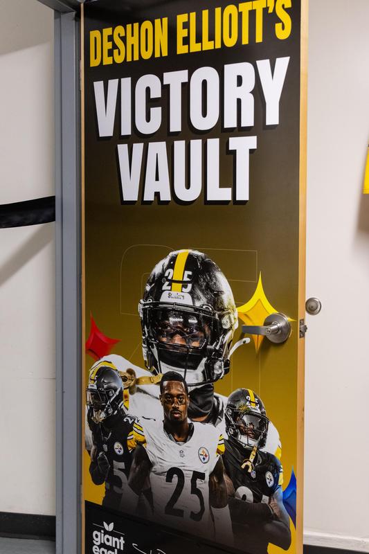 Victory vault door with image of DeShon Elliott