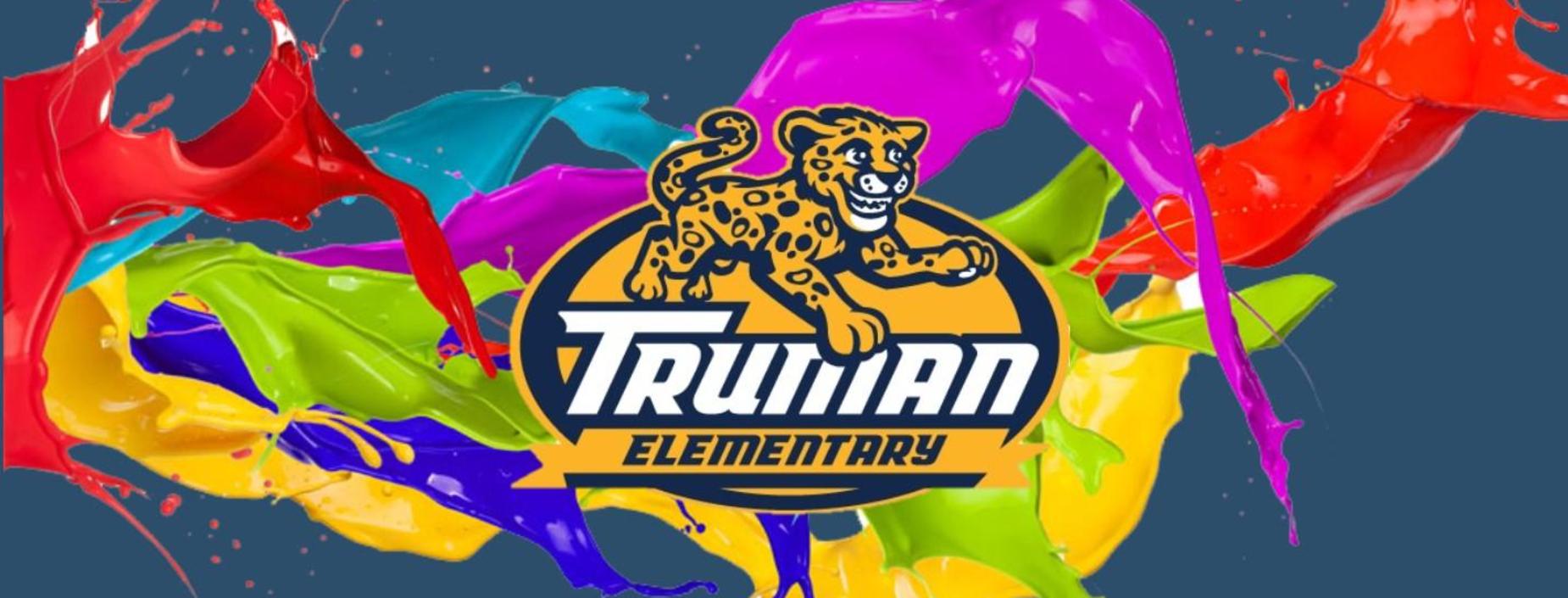 colors splash across Truman logo
