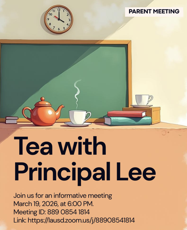 Tea With Principal Lee Featured Photo