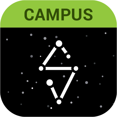 Green & Black Infinite Campus Student Icon with an S on the front.