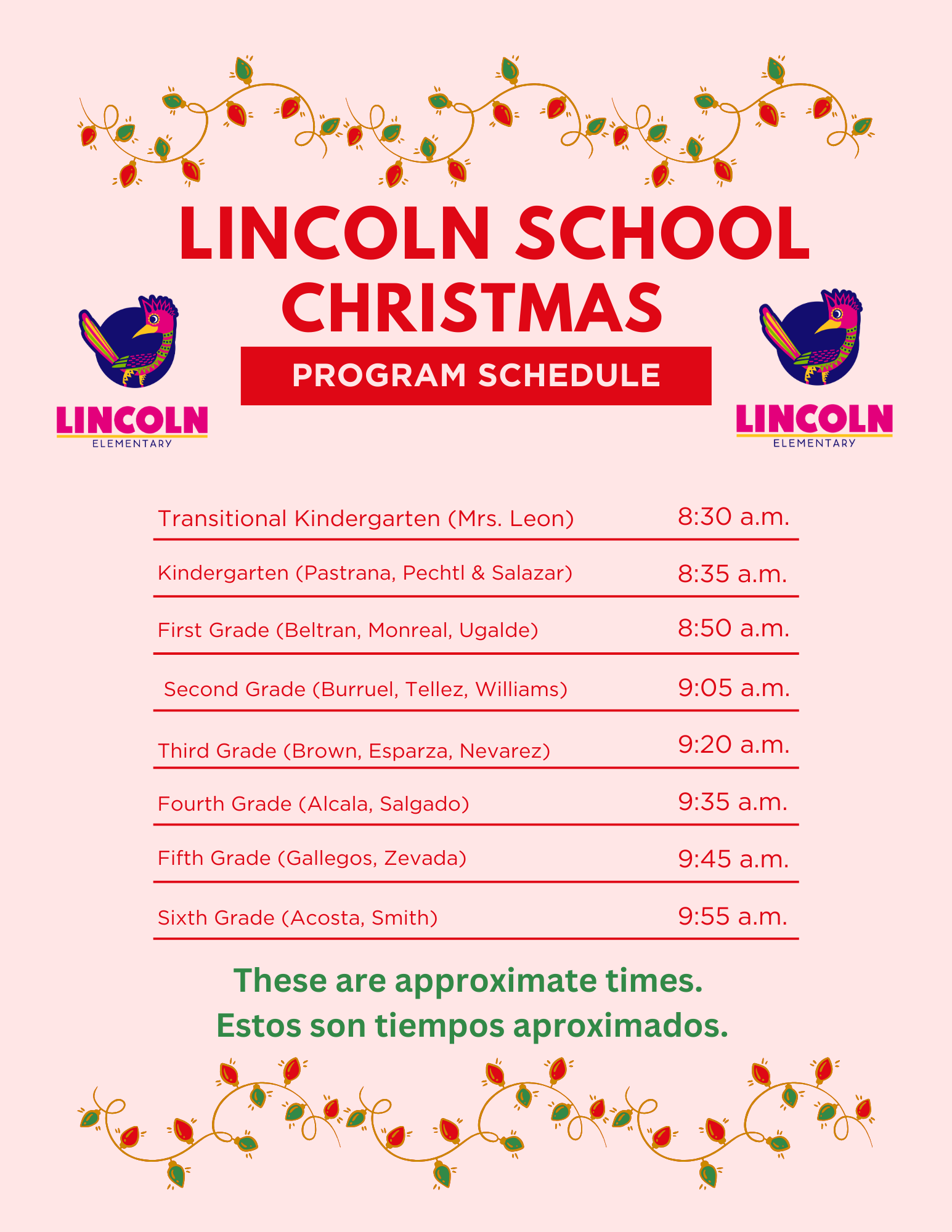 Daylight Saving Time ends Lincoln Elementary School