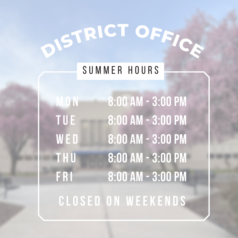 District Office Summer Hours Thumbnail Image