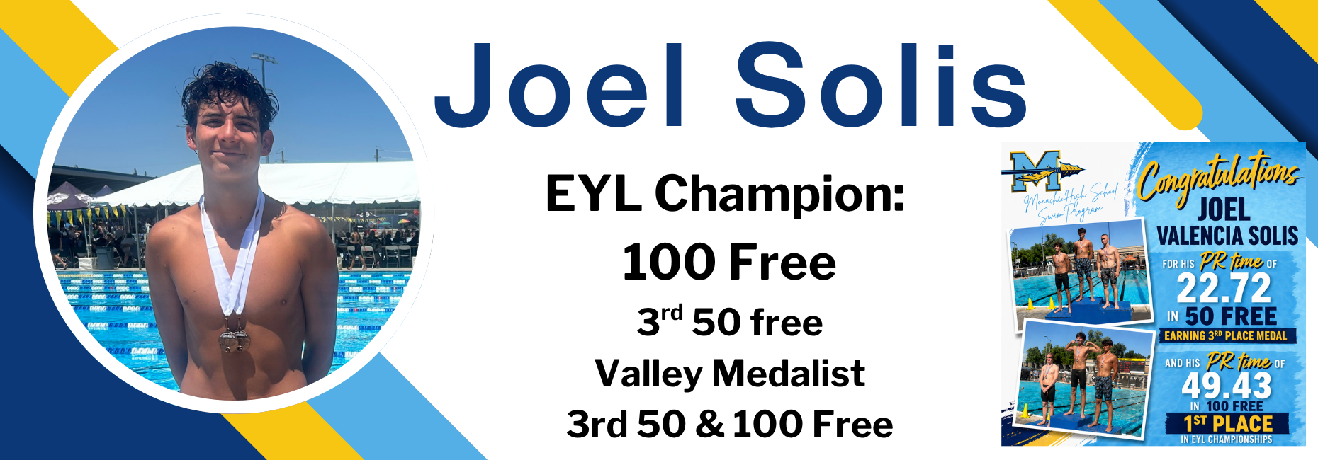 Joel Solis- EYL 100 Free champ